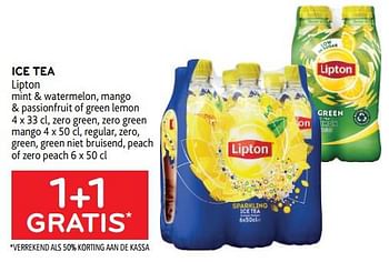 Promoties Ice tea lipton 1+1 gratis - Lipton - Geldig van 08/03/2023 tot 21/03/2023 bij Alvo