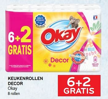 Promoties Keukenrollen decor okay 6+2 gratis - Okay - Geldig van 08/03/2023 tot 21/03/2023 bij Alvo