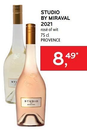 Promoties Studio by miraval 2021 rosé of wit - Rosé wijnen - Geldig van 08/03/2023 tot 21/03/2023 bij Alvo