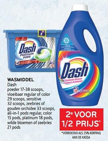 Promotions Wasmiddel dash 2e voor 1-2 prijs - Dash - Valide de 08/03/2023 à 21/03/2023 chez Alvo