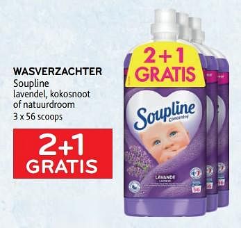 Promoties Wasverzachter soupline 2+1 gratis - Soupline - Geldig van 08/03/2023 tot 21/03/2023 bij Alvo