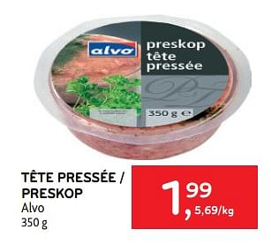 Promoties Tête pressée alvo - Huismerk - Alvo - Geldig van 08/03/2023 tot 21/03/2023 bij Alvo