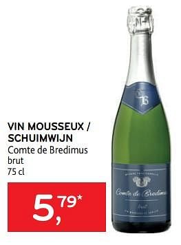 Promotions Vin mousseux comte de bredimus brut - Mousseux - Valide de 08/03/2023 à 21/03/2023 chez Alvo
