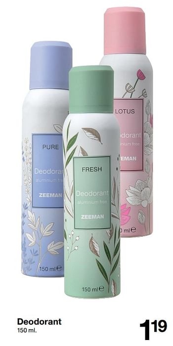 Promoties Deodorant - Huismerk - Zeeman  - Geldig van 25/02/2023 tot 03/03/2023 bij Zeeman