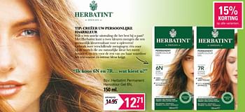 Promoties Herbatint permanent haircolour gel 6n - Herbatint - Geldig van 20/02/2023 tot 11/03/2023 bij De Online Drogist