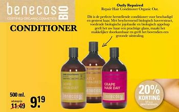 Promoties Oatly repaired repair hair conditioner organic oat - Benecos - Geldig van 20/02/2023 tot 11/03/2023 bij De Online Drogist