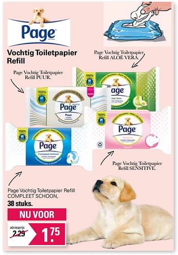 Promoties Page vochtig toiletpapier refill compleet schoon - Page - Geldig van 20/02/2023 tot 11/03/2023 bij De Online Drogist