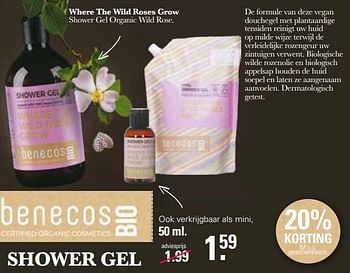 Promoties Where the wild roses grow shower gel organic wild rose mini - Benecos - Geldig van 20/02/2023 tot 11/03/2023 bij De Online Drogist