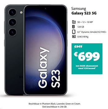 Promoties Samsung galaxy s23 5g - Samsung - Geldig van 28/02/2023 tot 15/03/2023 bij Base