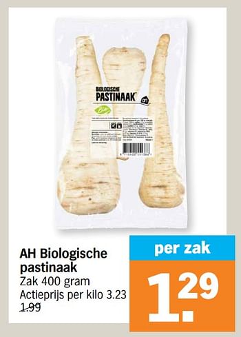 Promoties Ah biologische pastinaak - Huismerk - Albert Heijn - Geldig van 27/02/2023 tot 05/03/2023 bij Albert Heijn