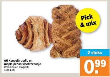 Promoties Ah kaneelbroodje en maple pecan vlechtbroodje - Huismerk - Albert Heijn - Geldig van 27/02/2023 tot 05/03/2023 bij Albert Heijn
