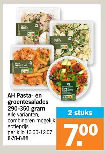 Promoties Ah pasta- en groentesalades - Huismerk - Albert Heijn - Geldig van 27/02/2023 tot 05/03/2023 bij Albert Heijn
