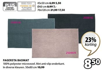 Promoties Fagersta badmat - Huismerk - Jysk - Geldig van 27/02/2023 tot 05/03/2023 bij Jysk