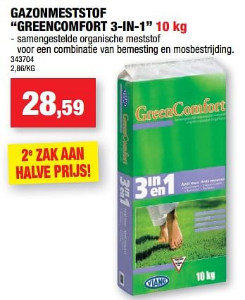 Promoties Gazonmeststof greencomfort 3-in-1 - Viano - Geldig van 01/03/2023 tot 12/03/2023 bij Hubo