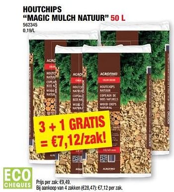Promoties Houtchips magic mulch natuur - Agrofino - Geldig van 01/03/2023 tot 12/03/2023 bij Hubo