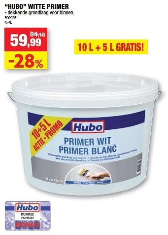 Promoties Hubo witte primer - Huismerk - Hubo  - Geldig van 01/03/2023 tot 12/03/2023 bij Hubo