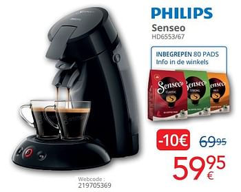 Promoties Philips senseo hd6553-67 - Philips - Geldig van 01/03/2023 tot 31/03/2023 bij Eldi