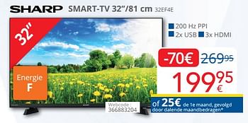 Promotions Sharp smart-tv 32ef4e - Sharp - Valide de 01/03/2023 à 31/03/2023 chez Eldi