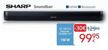 Promoties Sharp soundbar ht-sb147 - Sharp - Geldig van 01/03/2023 tot 31/03/2023 bij Eldi