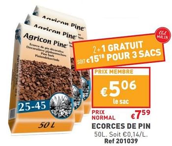 Promotions Ecorces de pin - Agricon - Valide de 01/03/2023 à 06/03/2023 chez Trafic