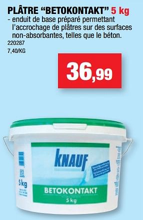 Promotions Plâtre betokontakt - Knauf - Valide de 01/03/2023 à 12/03/2023 chez Hubo