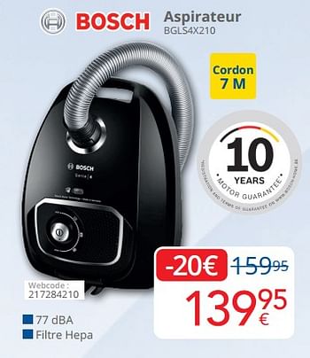 Promotions Bosch aspirateur bgls4x210 - Bosch - Valide de 01/03/2023 à 31/03/2023 chez Eldi