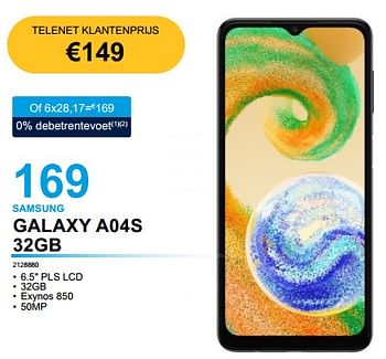 Promoties Samsung galaxy a04s 32gb - Samsung - Geldig van 28/02/2023 tot 31/03/2023 bij Auva