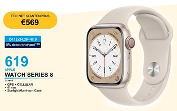 Promoties Apple watch series 8 - Apple - Geldig van 28/02/2023 tot 31/03/2023 bij Auva