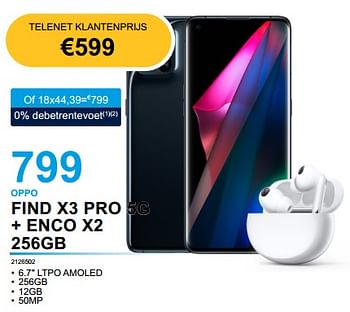 Promoties Oppo find x3 pro 5g + enco x2 256gb - Oppo - Geldig van 28/02/2023 tot 31/03/2023 bij Auva