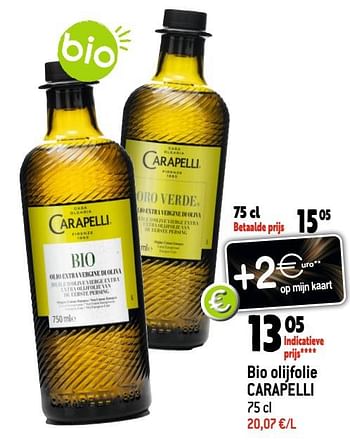 Promoties Bio olijfolie carapelli - Carapelli - Geldig van 01/03/2023 tot 07/03/2023 bij Smatch