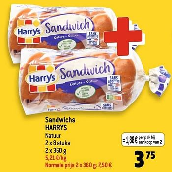 Promoties Sandwichs harrys - Harry's - Geldig van 01/03/2023 tot 07/03/2023 bij Smatch