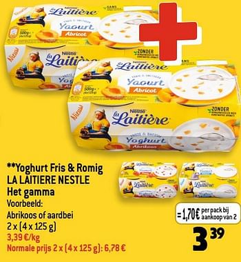 Promoties Yoghurt fris + romig la laitiere nestle - Nestlé - Geldig van 01/03/2023 tot 07/03/2023 bij Smatch