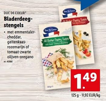 Promoties Bladerdeegstengels - Duc De Coeur - Geldig van 08/03/2023 tot 14/03/2023 bij Lidl