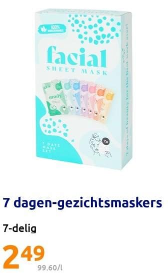 Promoties 7 dagen-gezichtsmaskers - Huismerk - Action - Geldig van 01/03/2023 tot 07/03/2023 bij Action