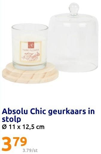 Promoties Absolu chic geurkaars in stolp - Absolu - Geldig van 01/03/2023 tot 07/03/2023 bij Action
