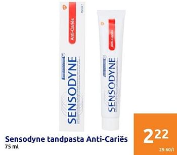 Promoties Sensodyne tandpasta anti-cariës - Sensodyne - Geldig van 01/03/2023 tot 07/03/2023 bij Action