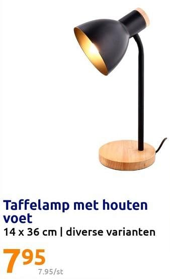 Promoties Taffelamp met houten voet - Huismerk - Action - Geldig van 01/03/2023 tot 07/03/2023 bij Action