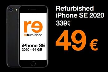 Promoties Apple refurbished iphone se 2020 - Apple - Geldig van 01/03/2023 tot 31/03/2023 bij Orange