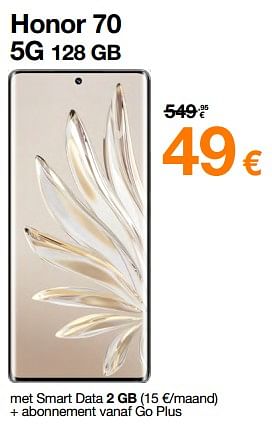 Promoties Honor 70 5g 128 gb - Honor - Geldig van 01/03/2023 tot 31/03/2023 bij Orange