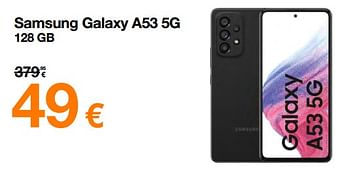 Promoties Samsung galaxy a53 5g 128 gb - Samsung - Geldig van 01/03/2023 tot 31/03/2023 bij Orange