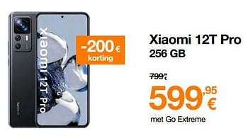 Promoties Xiaomi 12t pro 256 gb - Xiaomi - Geldig van 01/03/2023 tot 31/03/2023 bij Orange