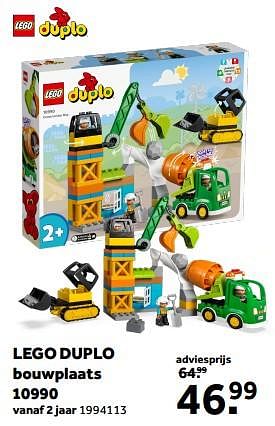 Promoties Lego duplo bouwplaats 10990 - Lego - Geldig van 01/03/2023 tot 31/03/2023 bij Intertoys