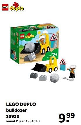 Promoties Lego duplo bulldozer 10930 - Lego - Geldig van 01/03/2023 tot 31/03/2023 bij Intertoys