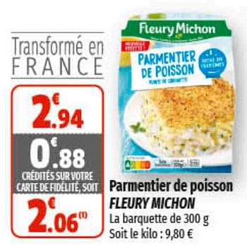 Promotions Parmentier de poisson fleury michon - Fleury Michon - Valide de 01/03/2023 à 12/03/2023 chez Coccinelle
