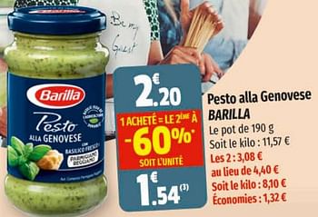 Promotions Pesto alla genovese barilla - Barilla - Valide de 01/03/2023 à 12/03/2023 chez Coccinelle