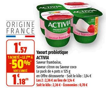 Promotions Yaourt probiotique activia - Danone - Valide de 01/03/2023 à 12/03/2023 chez Coccinelle
