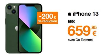 Promotions Apple iphone 13 - Apple - Valide de 01/03/2023 à 31/03/2023 chez Orange