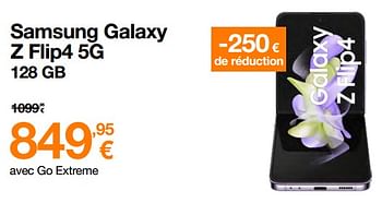 Promotions Samsung galaxy z flip4 5g 128 gb - Samsung - Valide de 01/03/2023 à 31/03/2023 chez Orange