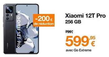 Promotions Xiaomi 12t pro 256 gb - Xiaomi - Valide de 01/03/2023 à 31/03/2023 chez Orange