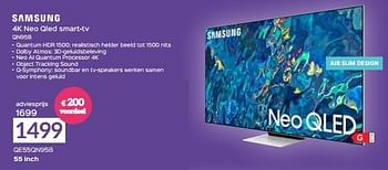 Promoties Samsung 4k neo qled smart-tv qe55qn95b - Samsung - Geldig van 03/03/2023 tot 31/03/2023 bij Selexion